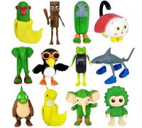 Dlishka Figurines italiennes, Brainrot, 1-2 pouces, drôles T Tung Sahur, figurines pour enfants et adultes, Tralalero Shark & Lirili Larila Internet-Meme Set pour fans de 6+ (12 pièces-1)