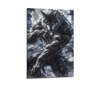 DLJGDS Impression sur toile représentant un loup-garou sous la pleine lune - Art minimaliste - Décoration murale moderne pour chambre à coucher - 40 x 60 cm