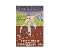 DLJGDS Poster de sport vintage sur toile représentant une tasse d'exposition de tennis de Barcelone - Affiches murales décoratives et modernes pour chambre à coucher - 40 x 60 cm
