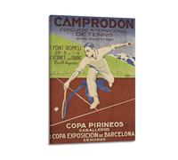 DLJGDS Poster de sport vintage sur toile représentant une tasse d'exposition de tennis de Barcelone - Affiches murales décoratives et modernes pour chambre à coucher familiale (60 x 90 cm)