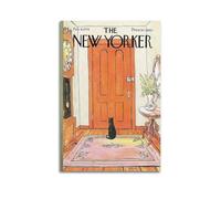 DLJGDS Poster vintage sur toile représentant le chat de New Yorker - Décoration murale moderne pour chambre à coucher - 20 x 30 cm
