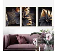 DLKAJFK Ensemble d'affiches de peinture murale moderne, paysage naturel, plage, feuilles de roseau, roses blanches, impression sur toile, décoration murale, ensemble d'affiches, sans cadre (feuilles