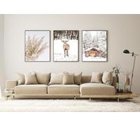 DLKAJFK Ensemble de posters modernes d'hiver sur le thème de la neige, lot de 3 posters de Noël, art imprimé sans cadre, décoration murale pour salon et chambre (poster-05, 3 pièces - 60 x 90 cm)
