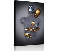 DLKAJFK Poster abstrait 3D romantique en métal pour amoureux - Sculpture abstraite - Love Kiss - Image murale - Tendance - Voiture de sport - Sans cadre (image-01, 1 pièce - 20 x 30 cm)