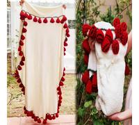 DLKJCX Couverture au Crochet, Motif Bouquet de Fleurs, 150 cm/59 Pouces, Faite à la Main, Douce et légère, Couverture Romantique tricotée pour la décoration intérieure(Red Rose,150CM)