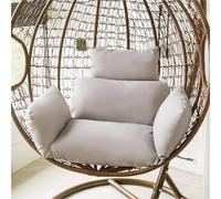 DLLDLGG Coussin De Balancelle Œuf, Coussin De Remplacement Épais pour Balancelle Œuf, Grand Coussin De Siège Suspendu D'extérieur avec Appui-tête Réglable(Gray)