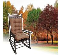 DLLDLGG Coussins pour Chaise À Bascule Adirondack en Bois À Dossier Haut, Coussins De Dossier Et D'assise pour L'intérieur Et L'extérieur avec Sangles Antidérapantes(Light Brown,21 * 17 * 3in)