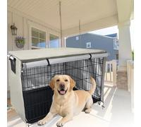 DLLDLGG Housse De Protection Imperméable pour Cage De Chien, en Tissu Oxford 210D, Toutes Saisons, Universelle, Compatible avec Les Cages Grillagées De 24 à 48 Pouces, Housse Seule, sans Cage