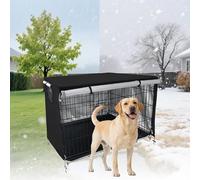 DLLDLGG Housse De Protection Imperméable pour Cage De Chien, Tissu Oxford 210D, Taille Moyenne, pour Cage Métallique De 63 À 124 Cm, avec Fenêtre D'aération, pour L'intérieur Et L'extérieur