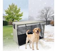 DLLDLGG Housse Universelle pour Cage De Chien, Tissu Oxford Imperméable D'extérieur avec Porte et Fenêtre Respirantes, Compatible avec La Plupart des Cages De 63/79/94/109/124 Cm, Housse Uniquement