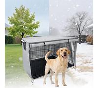 DLLDLGG Housse Universelle pour Cage De Chien, Tissu Oxford Imperméable D'extérieur avec Porte et Fenêtre Respirantes, Compatible avec La Plupart des Cages De 63/79/94/109/124 Cm, Housse Uniquement