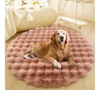 DLLDLGG Panier Rond Lavable en Peluche pour Chien, Coussin Doux Et Moelleux, Tapis Antidérapant Extra Large À Poils Longs, Tapis De Sol Moderne pour Salon Et Chambre À Coucher