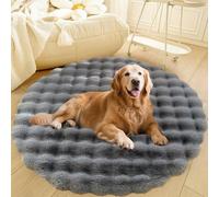 DLLDLGG Panier Rond Lavable en Peluche pour Chien, Coussin Doux Et Moelleux, Tapis Antidérapant Extra Large À Poils Longs, Tapis De Sol Moderne pour Salon Et Chambre À Coucher