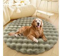 DLLDLGG Panier Rond Lavable en Peluche pour Chien, Coussin Doux Et Moelleux, Tapis Antidérapant Extra Large À Poils Longs, Tapis De Sol Moderne pour Salon Et Chambre À Coucher