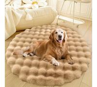 DLLDLGG Panier Rond Lavable en Peluche pour Chien, Coussin Doux Et Moelleux, Tapis Antidérapant Extra Large À Poils Longs, Tapis De Sol Moderne pour Salon Et Chambre À Coucher