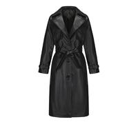 DLLDLGG Trench-coat en Cuir D'agneau Noir pour Femme, Veste Longue en Similicuir, Manteau Long, Manteau de Motard