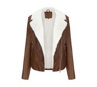 DLLDLGG Veste En Similicuir Pour Femme, Manteau D'hiver, Mélange Élégant De Style Aviateur Et De Style Bombardier Vieilli