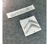 DLLHL Auto Emblèmes pour Citroen C3 X-TR 2005-2006,Métal Étiquetage Stickers Lettre Stickers Badge Logo Remplacer D'insigne Autocollantes Auto Accessoires,Silver-Logo+Letters
