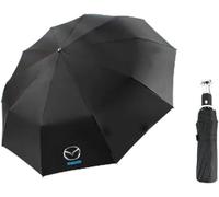 DLLHL Auto Parapluie pour MX-5 ND 2015-2024,Fibre de Verre avec Emblème Parapluie Pliant Parapluie de Voyage Parapluie Automatique Parapluie Coupe-Vent pour Hommes et Femmes,Black