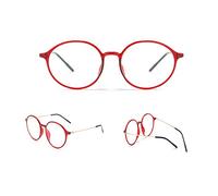 DLLY Lunettes De Lecture Anti-Bleu,Design De Cadre Rond Élégant,pour Hommes/Femmes Lisant des Journaux,Activités De Plein Air,Anti-Rayonnement,Loupe Anti-Fatigue,+ 1,5,Rouge,+2.25