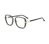 DLLY Lunettes De Lecture,Design Élégant À Monture Carrée,Vision Claire,pour Hommes/Femmes,Lecture De Journaux,Regarder Télévision,Sports,Lunettes Anti-Fatigue,Loupe Confortables,Noir,+1.00