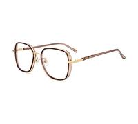 DLLY Lunettes De Lecture,Design Élégant À Monture Carrée,Vision Claire,pour Hommes/Femmes,Lecture De Journaux,Regarder Télévision,Sports,Lunettes Anti-Fatigue,Loupe Confortables,Marron,+2.00