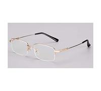 DLLY Lunettes De Lecture,Monture en Métal,Classique,Aide À La Lecture pour Ordinateurs,Téléphones Portables,TV,Confortables,Loupe Anti-Lumière Bleue,Lunettes Anti-Fatigue,d'or,+2.00