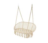 Fauteuil suspendu duo à franges beige