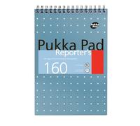 DLM Direct Pukka Pad Bloc-notes de journaliste bleu métallisé 80 g/m², 160 pages lignées, bloc-notes perforé détachable pour bureau, école et étude, lot de 1
