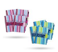 DLM Direct Pukka Pad Cahier de projet - Cahier de projet à rayures en polypropylène de couleurs assorties, 250 pages perforées et 5 intercalaires, carnet de notes à spirale A4 pour l'école, le bureau