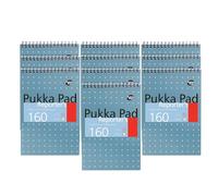 DLM Direct Pukka Pad Lot de 10 carnets de notes de journaliste en papier bleu métallisé 80 g/m², 160 pages lignées, feuilles perforées détachables pour bureau, école et études