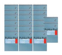 DLM Direct Pukka Pad Lot de 20 carnets de notes de journaliste en papier bleu métallisé 80 g/m², 160 pages lignées, feuilles perforées détachables pour bureau, école et études
