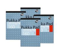 DLM Direct Pukka Pad Lot de 4 blocs-notes A5 en papier 80 g/m², 160 pages lisses détachables, compacts et robustes pour étude, bureau et écriture quotidienne