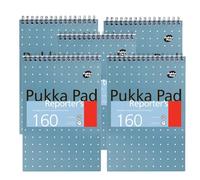 DLM Direct Pukka Pad Lot de 5 carnets de notes de journaliste en papier bleu métallisé 80 g/m², 160 pages lignées, feuilles perforées détachables pour bureau, école et études