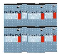 DLM Direct Pukka Pad Lot de 8 blocs-notes A5 en papier de 80 g/m², 160 pages lisses détachables, compacts et robustes pour étude, bureau et écriture quotidienne