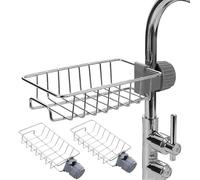 Dlmlemu Lot de 2 Supports de vidange à éponge, Support de Rangement pour Robinet, Support de Rangement pour évier de Cuisine, étagère de Rangement de Salle de Bain, étagère Suspendue au Robinet
