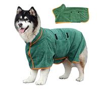 Dlmlemu Peignoir pour Animaux de Compagnie Super Absorbant, Serviette de Bain pour Animaux de Compagnie à séchage Rapide, avec Capuche à Sangle réglable, pour Grand et Petit Chat de Compagnie