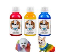 Dlmlemu Teinture Semi-permanente pour Poils de Chien, à Conserver Pendant Environ 2 Mois, Lot de 3 teintures pour Poils d'animaux, 3 Couleurs primaires, Couleurs DIY Disponibles
