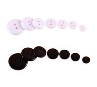 DLNTXFDG Petits Boutons de Costume Blancs et Noirs à Deux Trous de 9 à 25 mm(Black,12.5mm(50pcs))