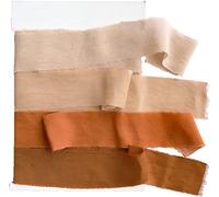 Dloapesy Ruban vintage en mousseline de soie fait à la main de 3,8 cm pour invitations de mariage, bouquets, emballages cadeaux, décoration - Terre cuite bohème (terre cuite confortable, mousseline de