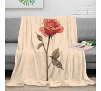 DLONIRPEX 3D Imprimé Roses Illustration Jeté de Lit Microfibre Literie Vintage Botanical Art Couverture Lavable en Machine Inaltérable pour Familles Jeunes Voyageurs 80×90inch(200x230cm)