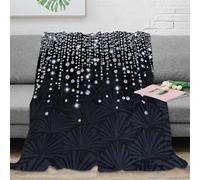 DLONIRPEX 3D Imprimé Sparkling Drops Couverture Polaire Microfibre Chaud Modern Glitter Design Couverture Anti-Bouloche Lavable en Machine pour Familles Enfants Foyers 60x80inch(150x200cm)