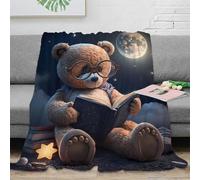DLONIRPEX 3D Imprimé Teddy Bear Jeté de Lit Microfibre Literie Fantastique Bedtime Plaid de Voyage Compact Antistatique pour Campeurs Voyageurs Familles 50x60inch(127x152cm)