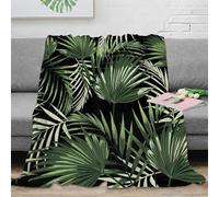 DLONIRPEX 3D Imprimé Tropical Leaves Plaid de Voyage Microfibre Compact Modern Botanical Motif Jeté de Canapé Infroissable pour Étudiants Jeunes Voyageurs 80×90inch(200x230cm)