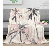 DLONIRPEX 3D Imprimé Tropical Palms Couverture Polaire Microfibre Modern Botanical Plaid Confortable Toutes Saisons pour Jeunes Adultes Locataires Étudiants 40x50inch(100x130cm)