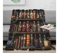 DLONIRPEX 3D Imprimé Vintage Bottles Couverture Polaire Microfibre Literie Botanical Illustration Plaid Confortable Toutes Saisons pour Familles Couples Invités 70×80inch(180x200cm)