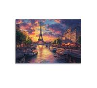 DLONIRPEX La Tour Eiffel Impression Sur Toile Tableaux Mur Art Décoration Peinture Toilettes Chambre Salon Décor À La Maison 20x30inch(50x75cm)