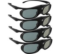DLP Link Lunettes 3d, Elephas batterie de 144 Hz Lunettes à Obturateur Actif pour tous les DLPLink 3d Projectors Acer, Viewsonic, BenQ Vivitek, Optoma, Panasonic, Dell, Viewsonic, etc. (lot de 1)