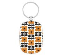 DLP, porte-clés OPAT - Fleurs fifties ocre