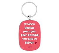 DLP Porte Clés OPAT - J'adore oublier mes clés pour revenir te faire un bisou